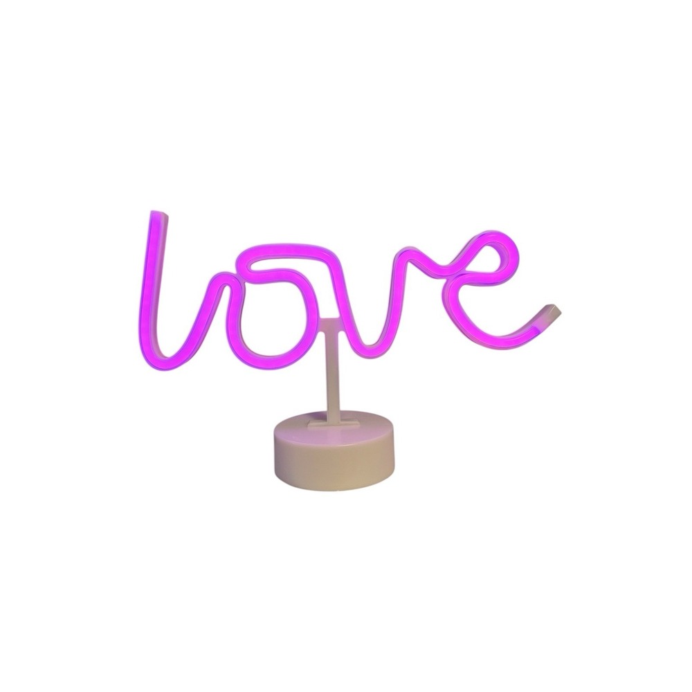 "Neon" Light Sign "LOVE" LED - Battery Operated - Hot Pink Light‎